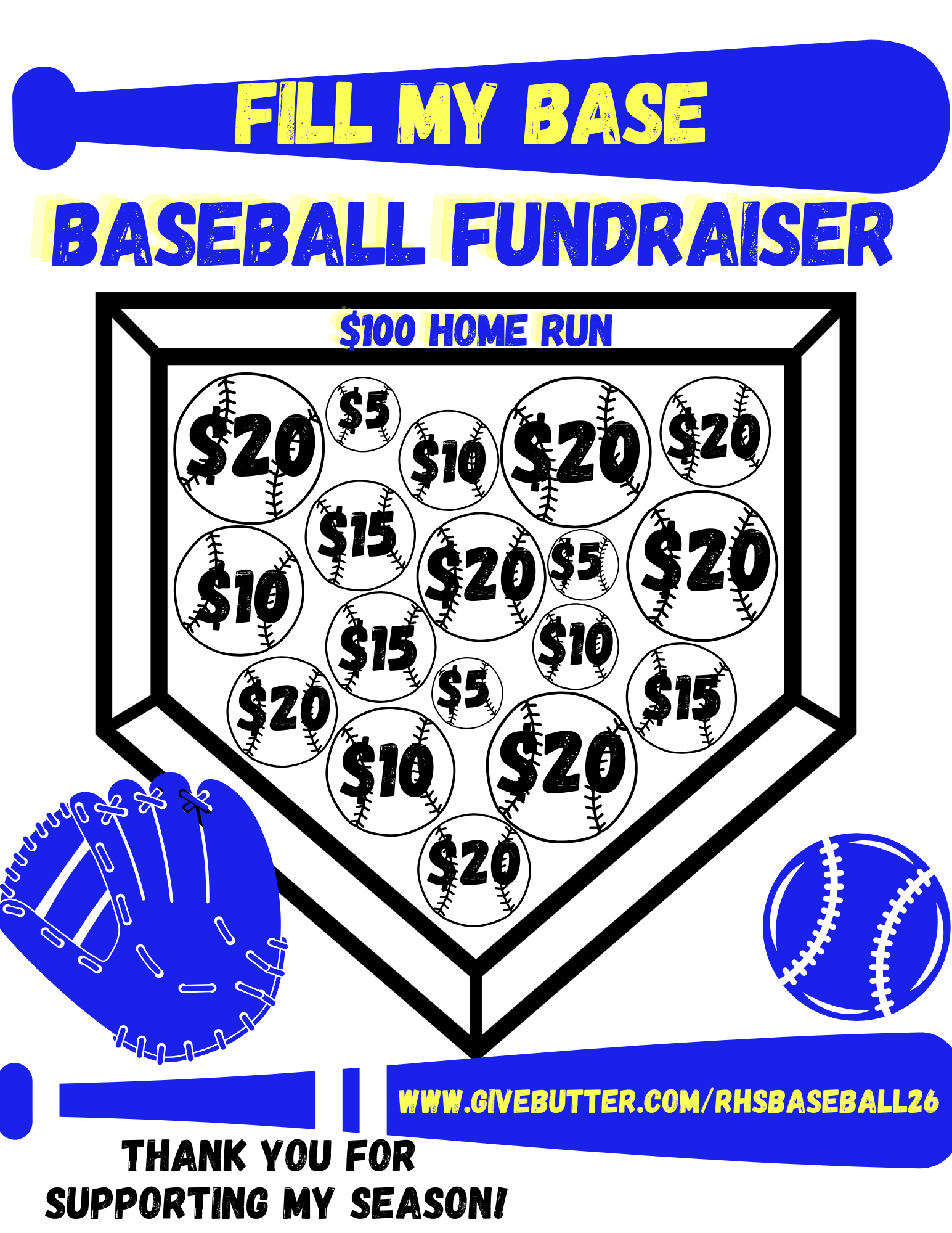 Campaign cover image for 2025-2026 Raymond Baseball Booster Club Fundraising Campaign