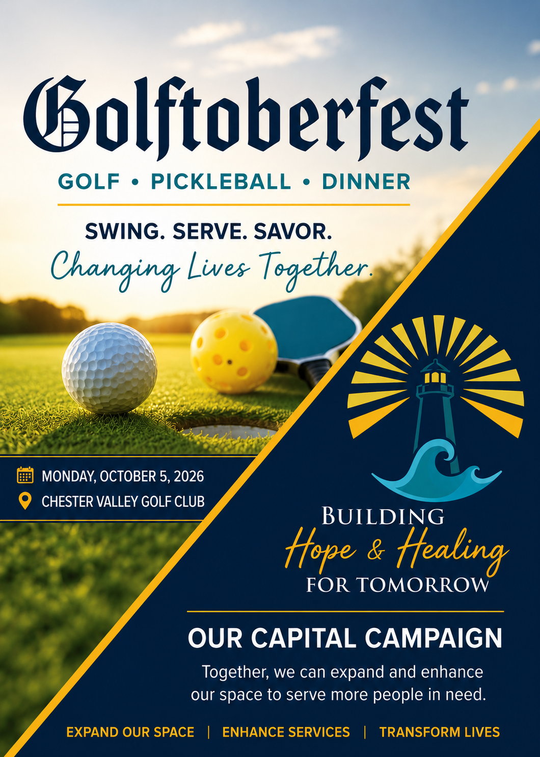 Campaign cover image for Golftoberfest 2026: Safe Harbor’s Annual Golf, Pickleball & Dinner Benefit