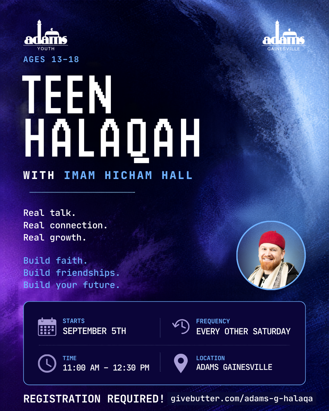 Campaign cover image for ADAMS Gainesville Teen Halaqa (Boys & Girls)