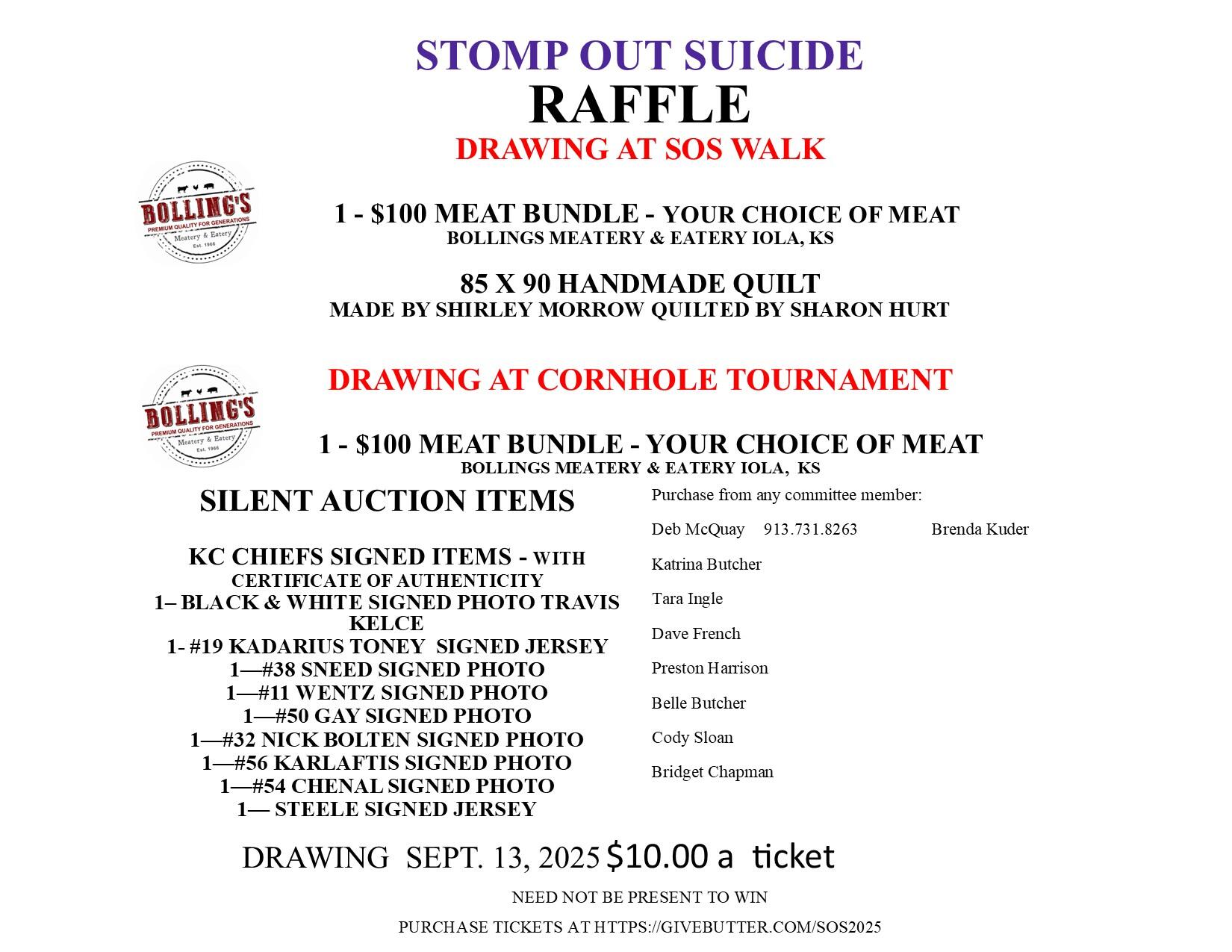 Campaign cover image for Meat Bundle Raffle - 1 ea $100 Meat Bundles Bolling's Meatery & Eatery, Iola KS. and 1 $125 Meat Bundle-Palace Market and Custom Meats Osawatomie, KS.