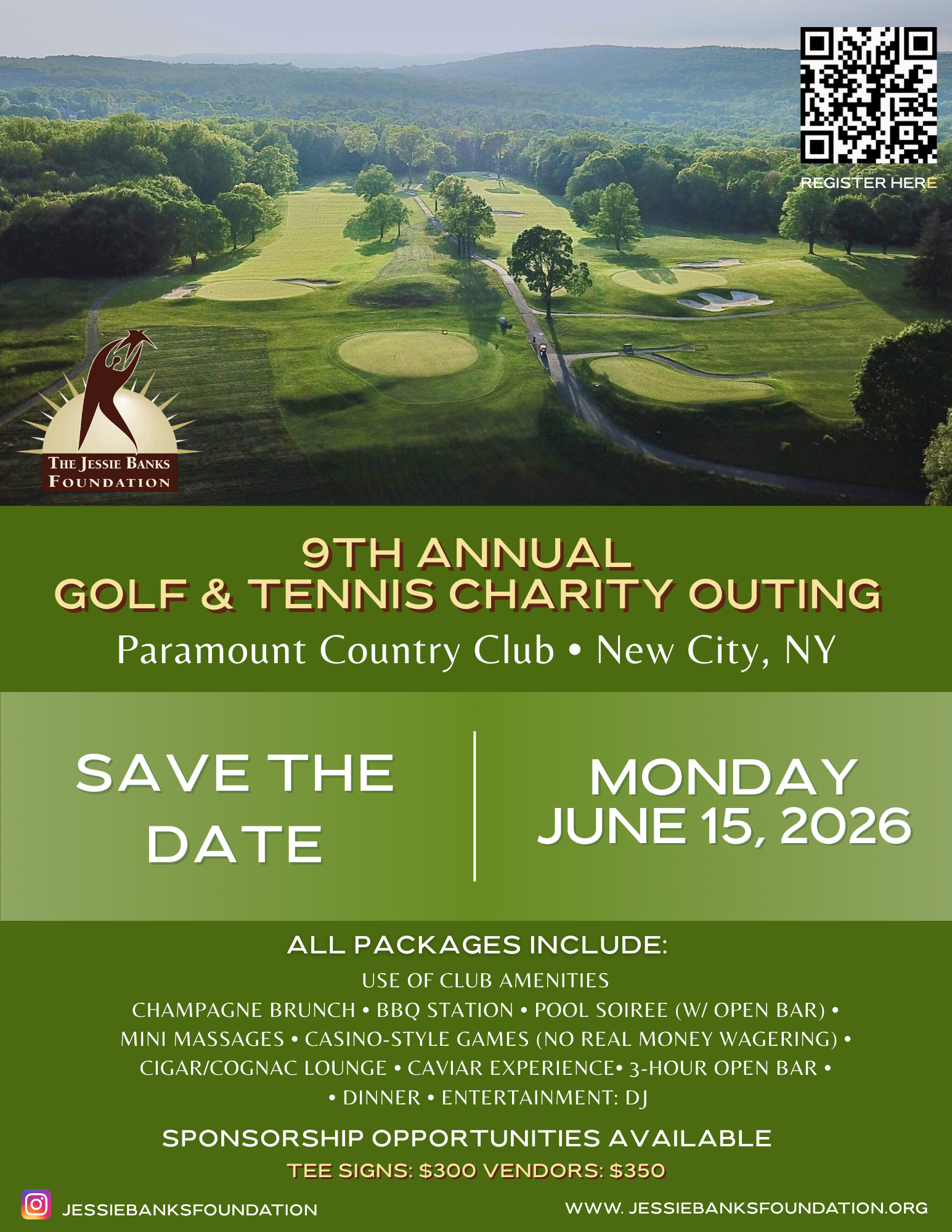 Campaign cover image for The Jessie Banks Foundation's 9th Annual Golf & Tennis Charity Outing