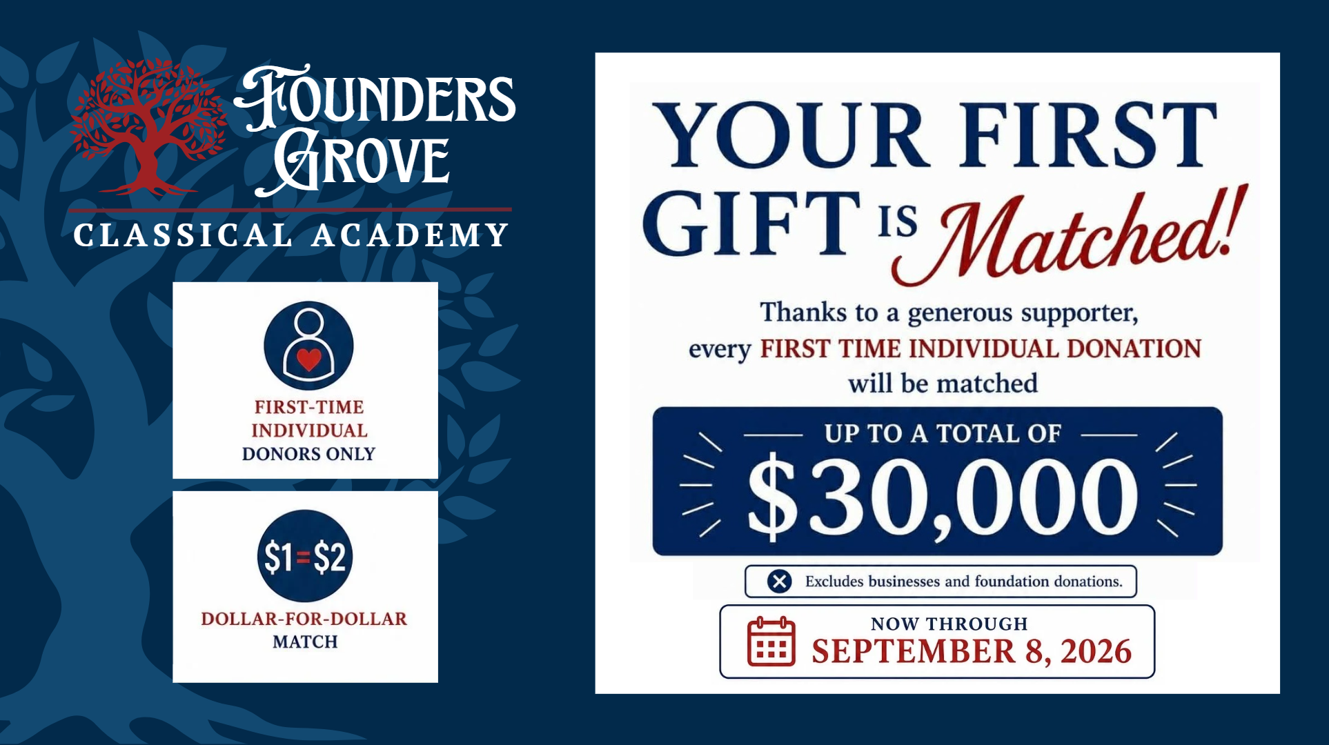Campaign cover image for Your First Gift is Matched!