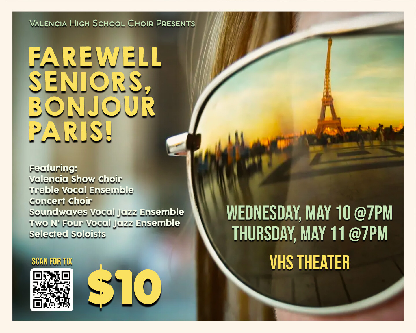 Campaign cover image for VHS Choir Presents - Farewell Seniors, Bonjour Paris!