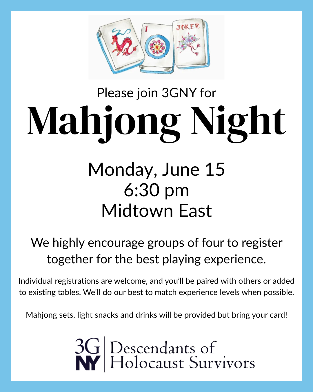 Campaign cover image for 3GNY Mahjong Night