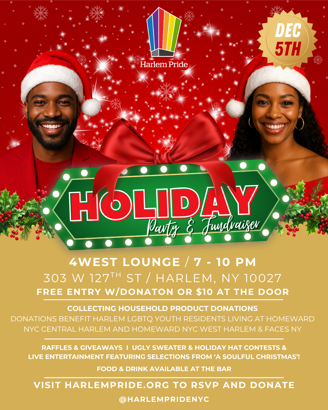 Campaign cover image for Harlem Pride 2025 Holiday Party