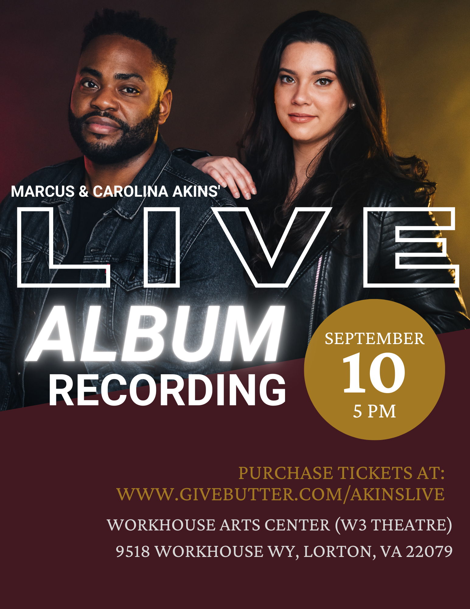 Campaign cover image for Marcus & Carolina Akins’ Live Recording