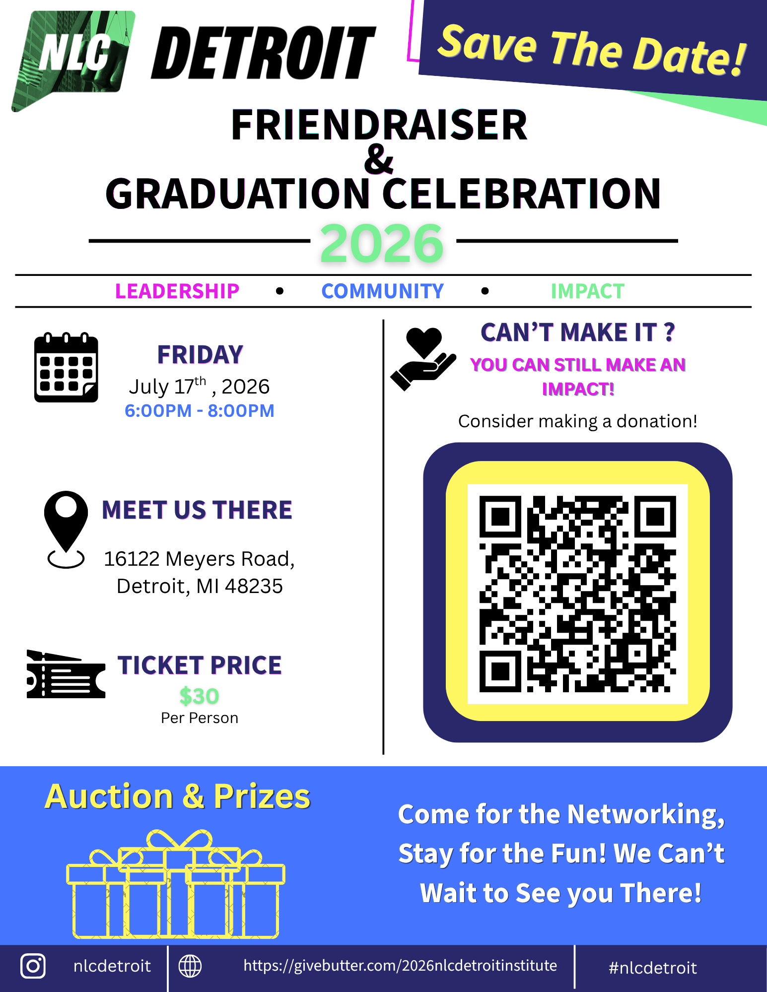 Campaign cover image for 2026 NLC Detroit Friendraiser & Graduation Celebration