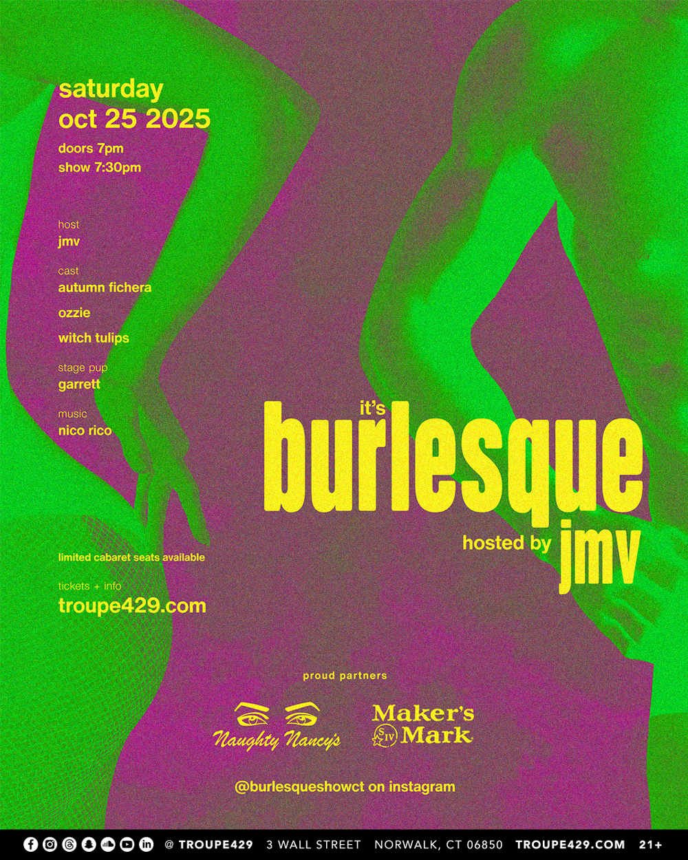 Campaign cover image for It's Burlesque OCTOBER show! at Troupe429 (SAT OCTOBER 25, 2025 // 7:30PM)