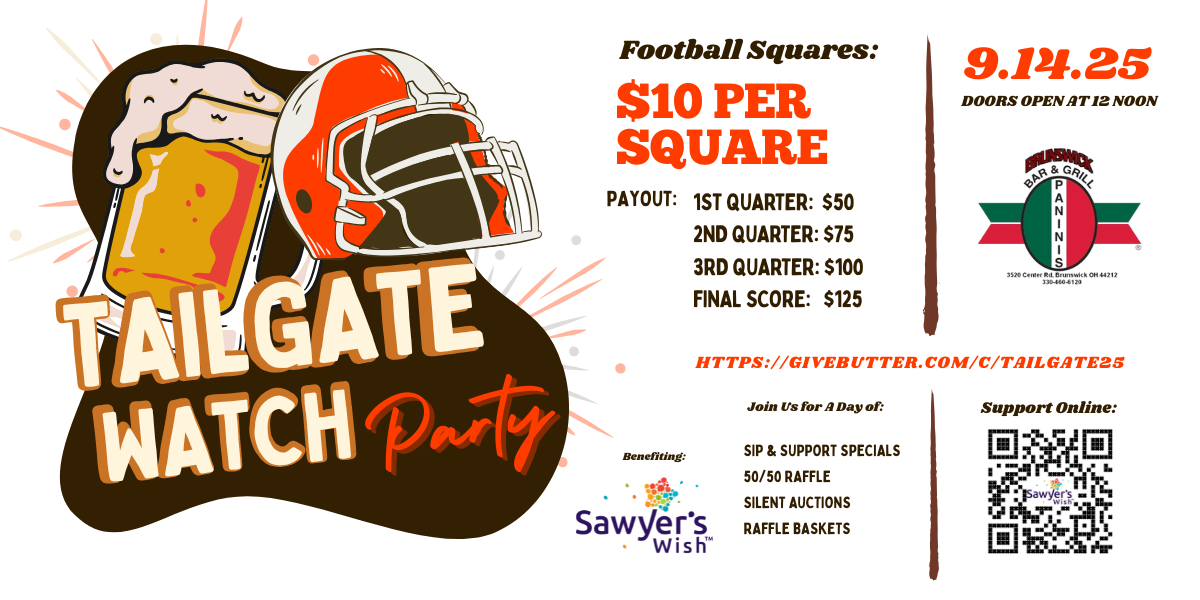 Campaign cover image for Tailgate Watch Party benefiting Sawyer's Wish 9.14.25