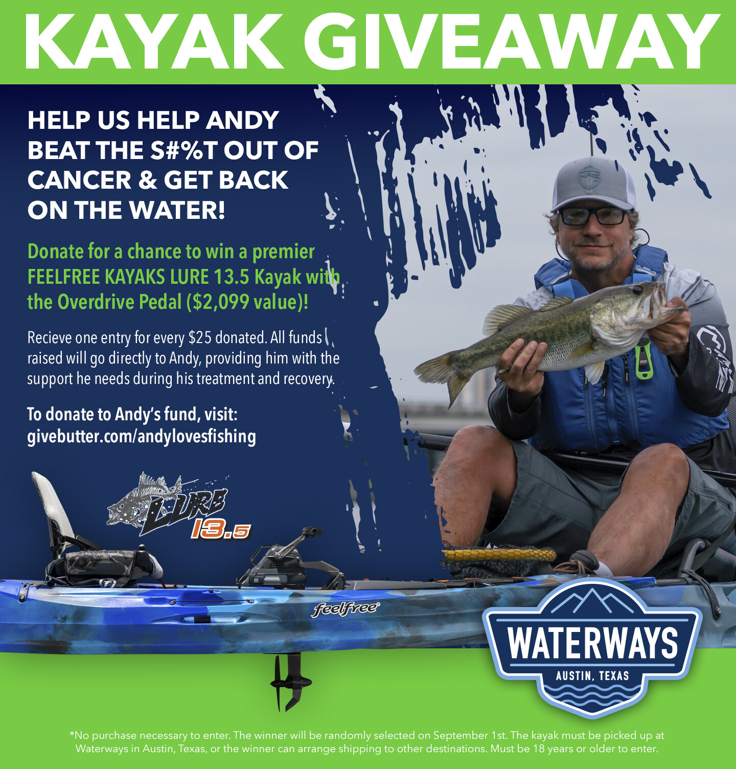 Campaign cover image for Help Us Help Andy Beat Cancer & Get Back on the Water
