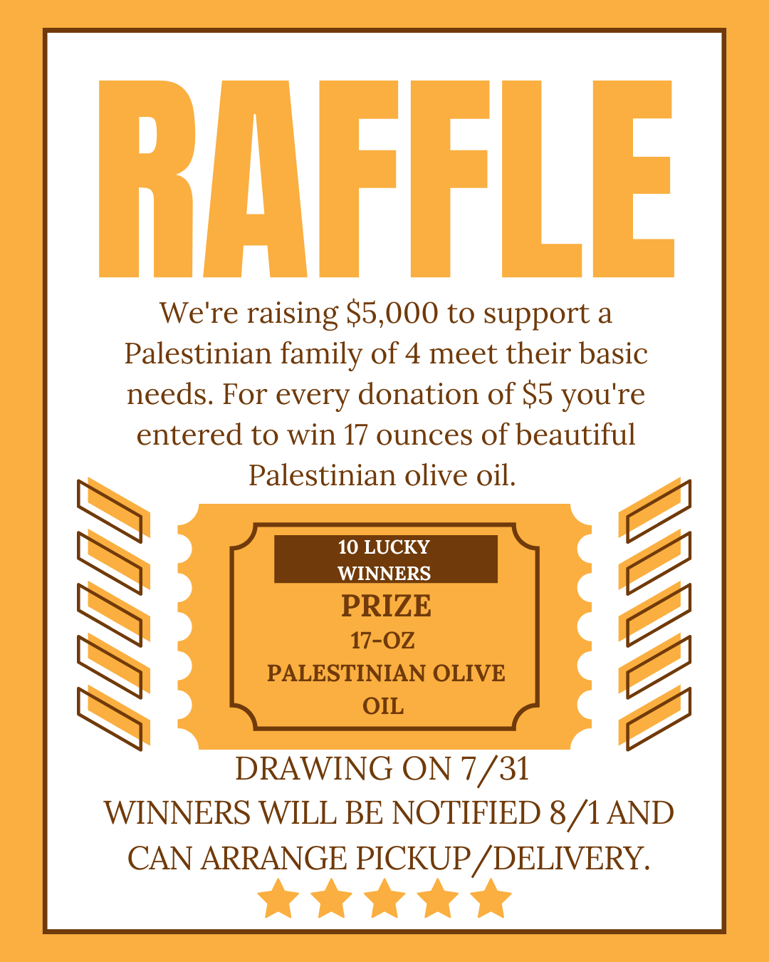 Campaign cover image for Palestinian Olive Oil Raffle