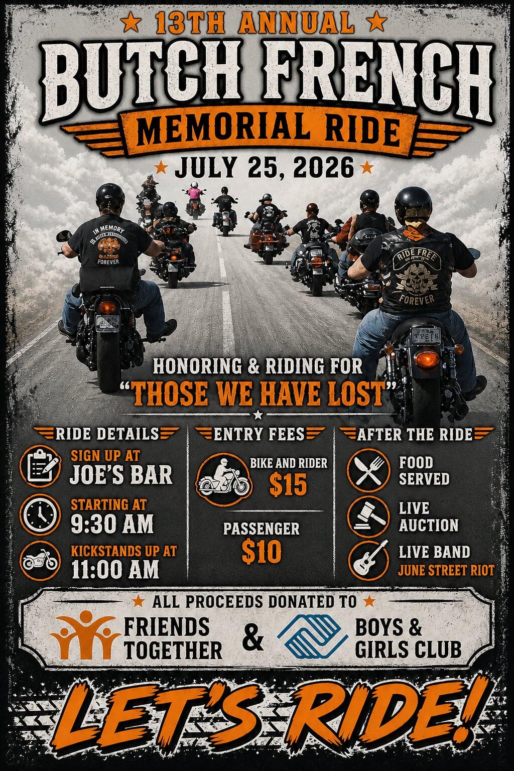 Campaign cover image for Butch French Memorial Ride