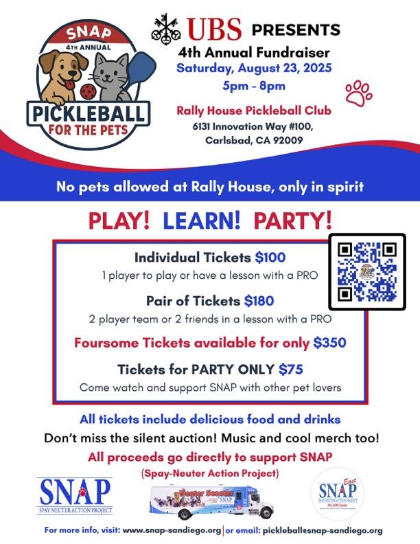 Campaign cover image for SNAP's 4th Annual Pickleball for the Pets