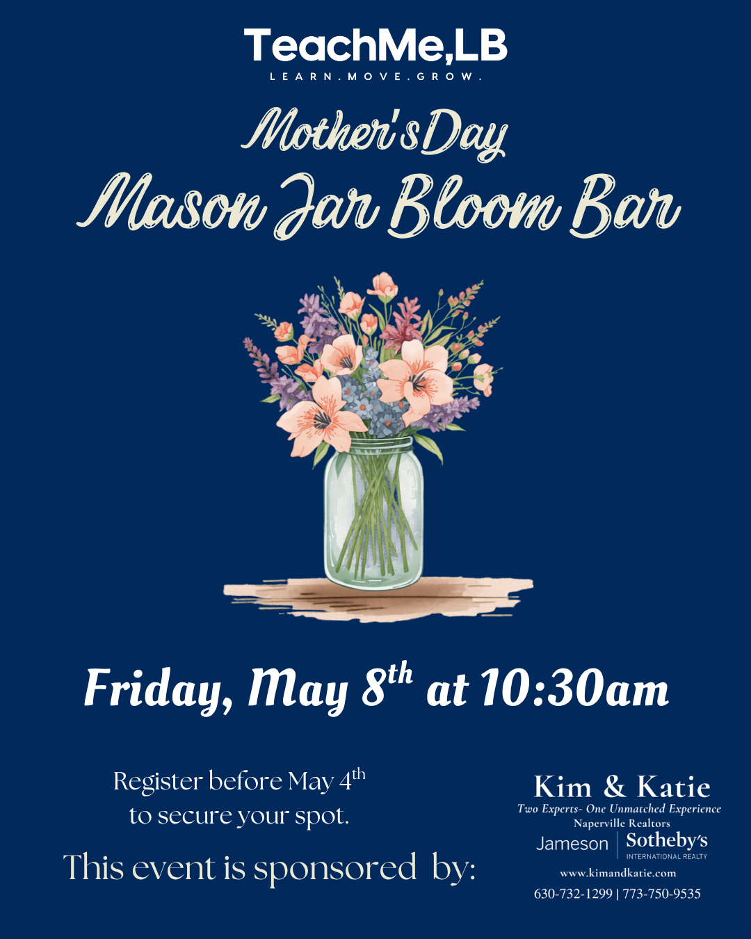 Campaign cover image for Mother's Day Mason Jar Bloom Bar (May 8)