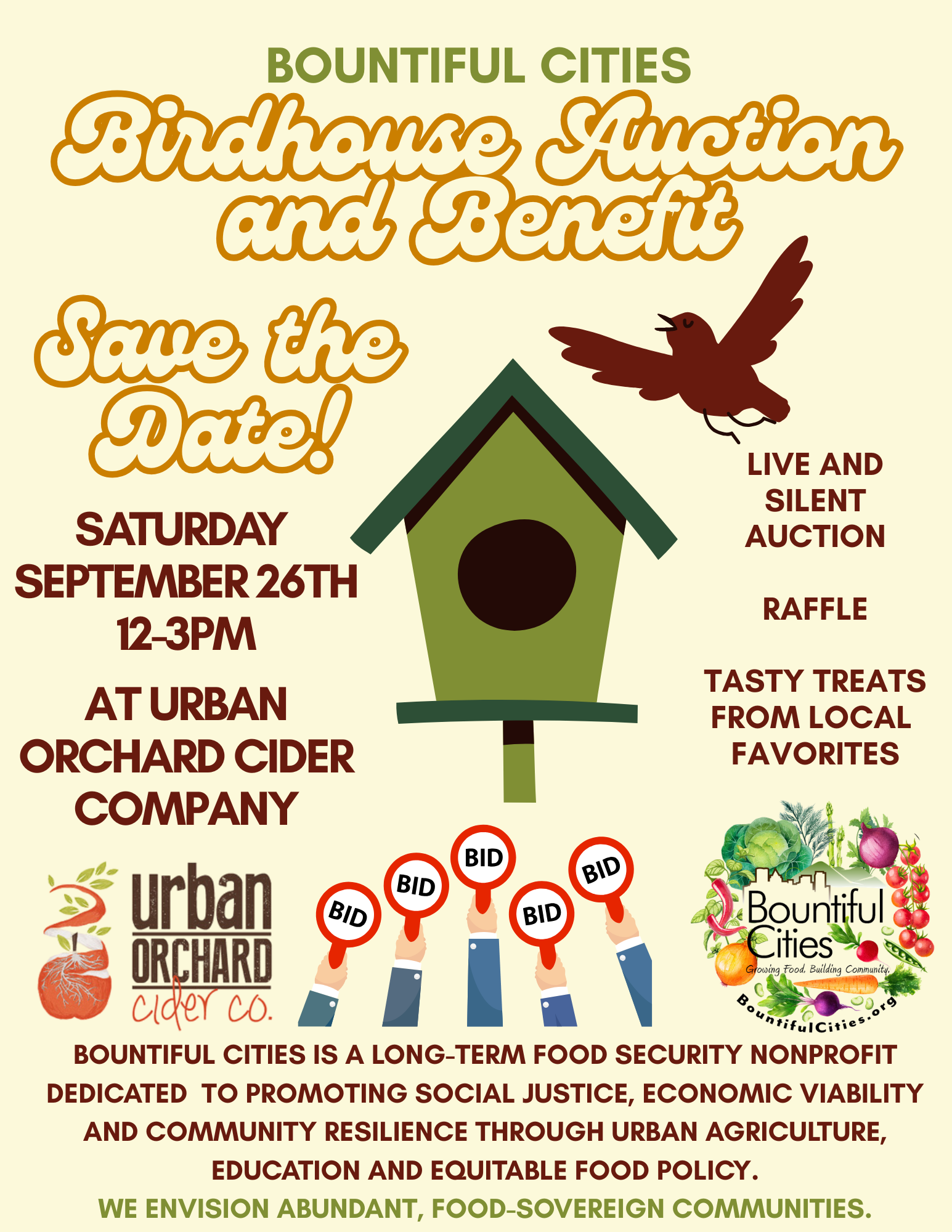 Campaign cover image for Birdhouse Benefit Auction - September 26th Noon-3pm at Urban Orchard Cider Company