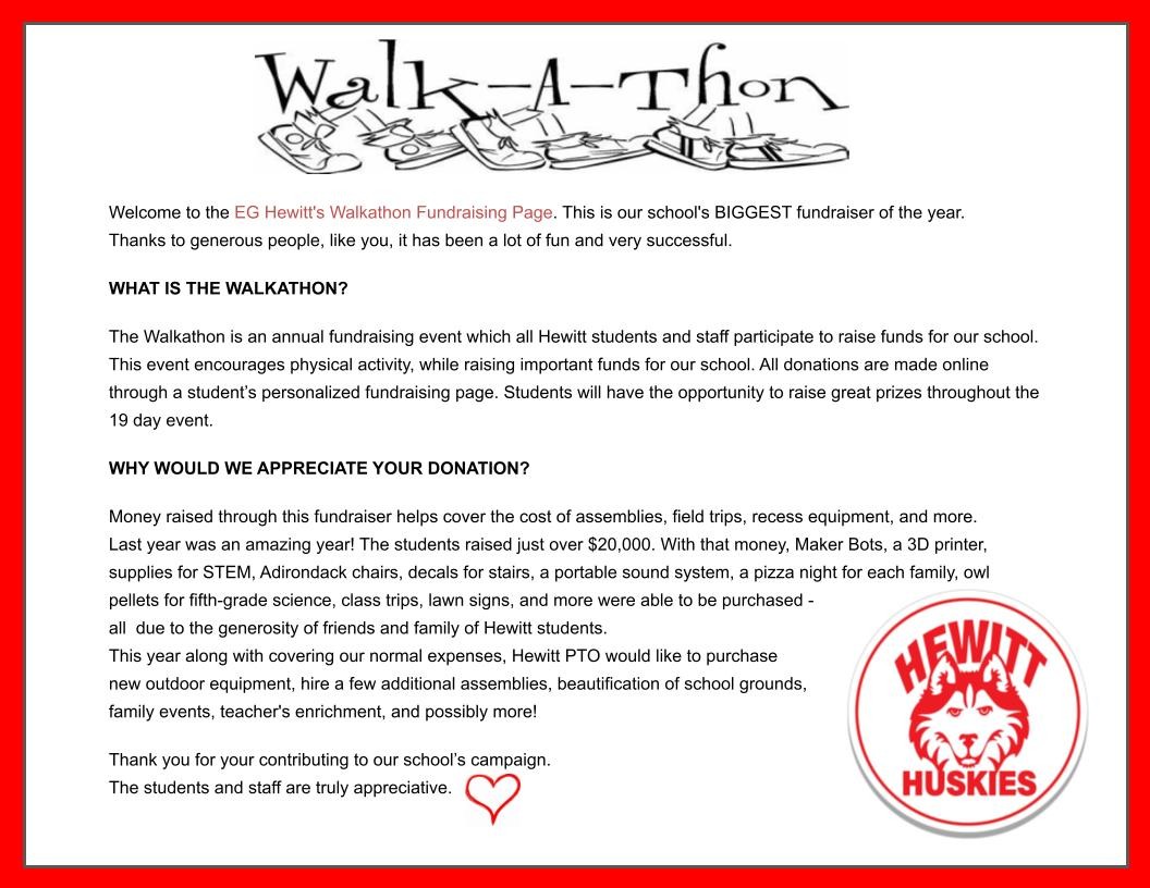 Campaign cover image for EG Hewitt Walkathon 2022-2023