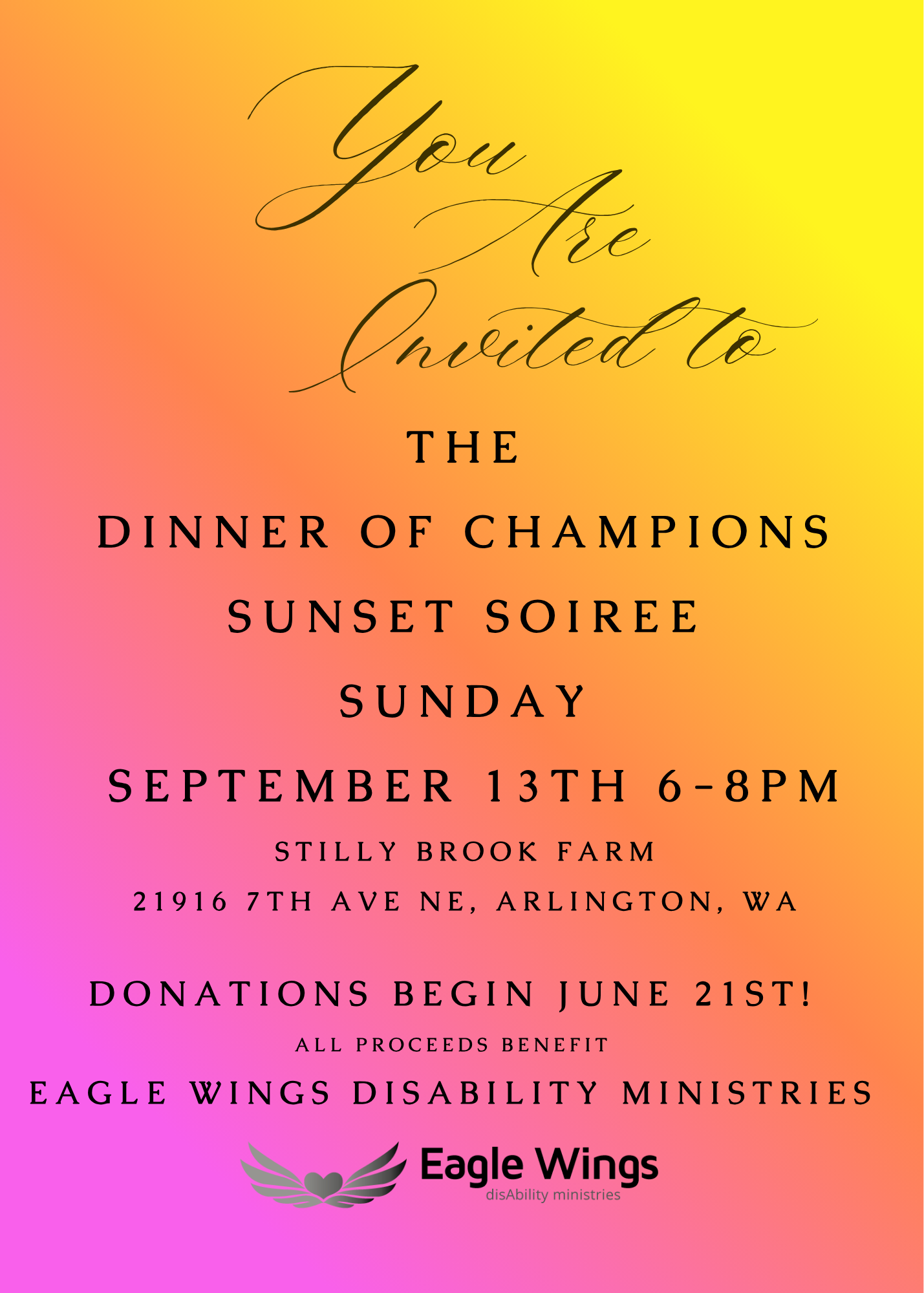 Campaign cover image for Eagle Wings Dinner of Champions 2026
