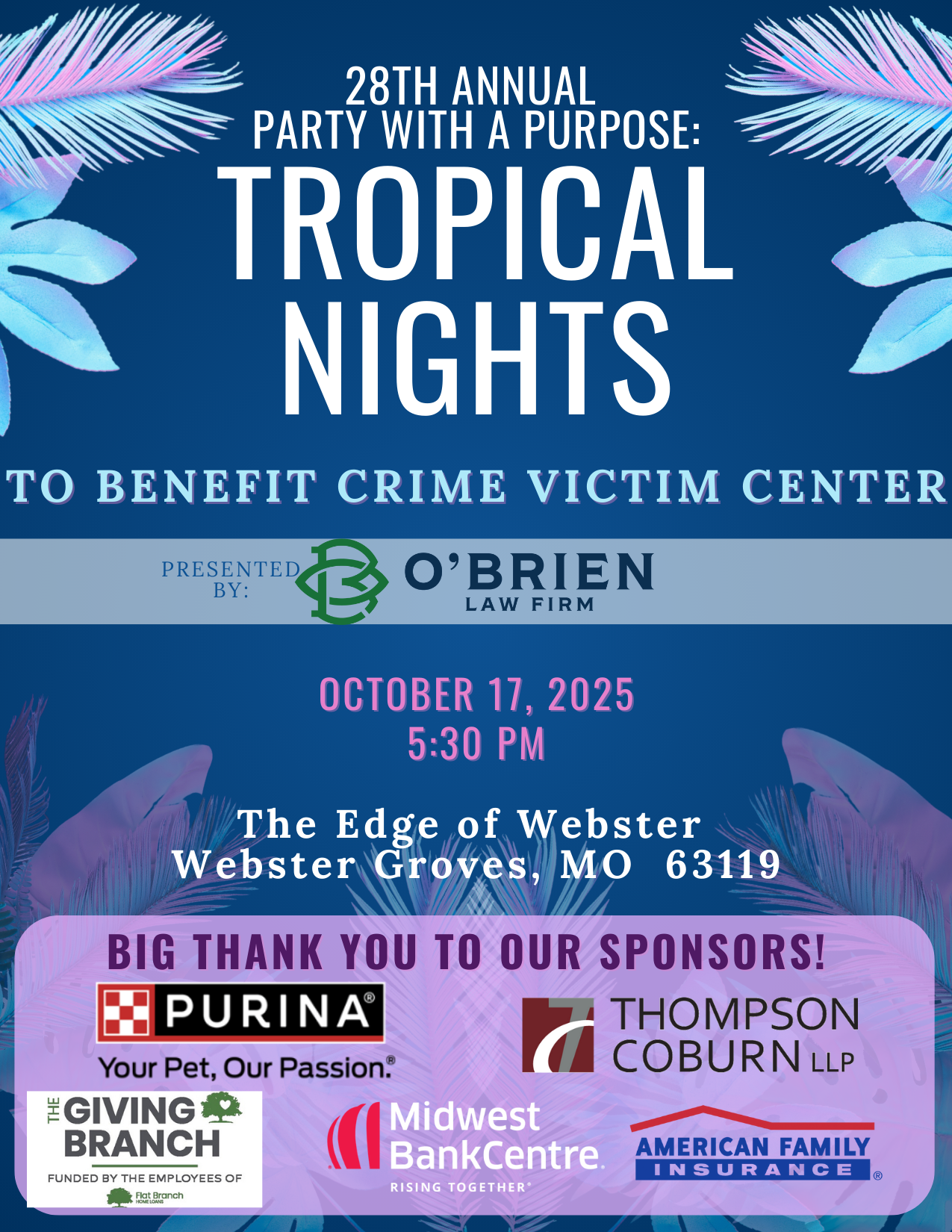Campaign cover image for 28th Annual Party with a Purpose: Tropical Nights