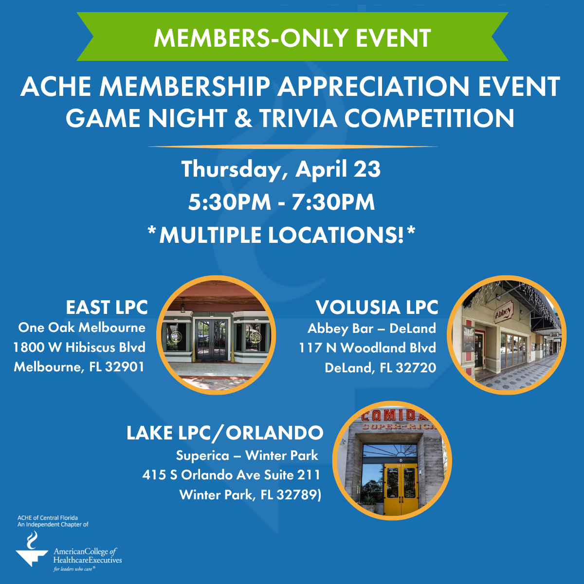 Campaign cover image for 04232026 ACHE Membership Appreciation Event