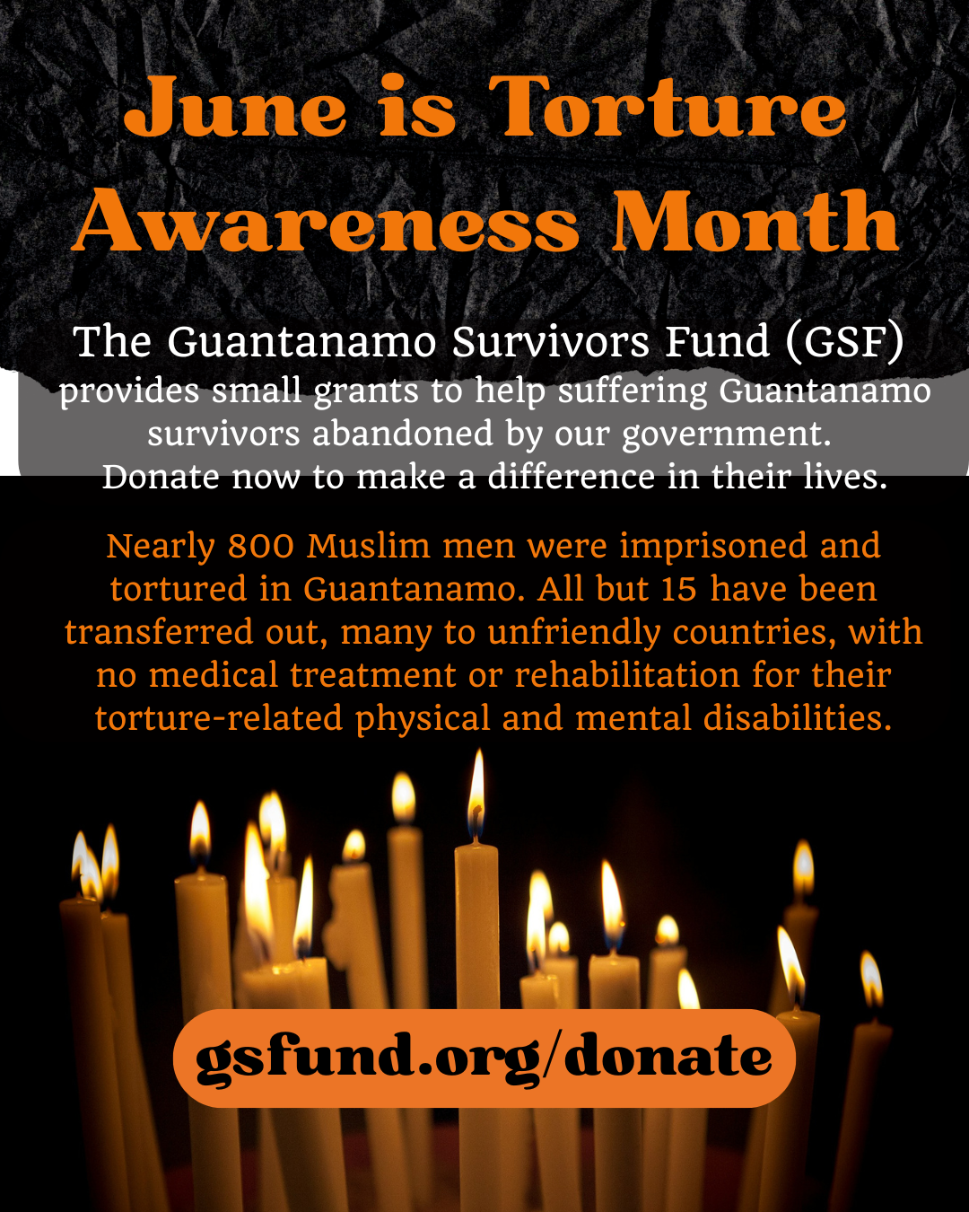 Campaign cover image for June Is Torture Awareness Month: Support Guantanamo Survivors