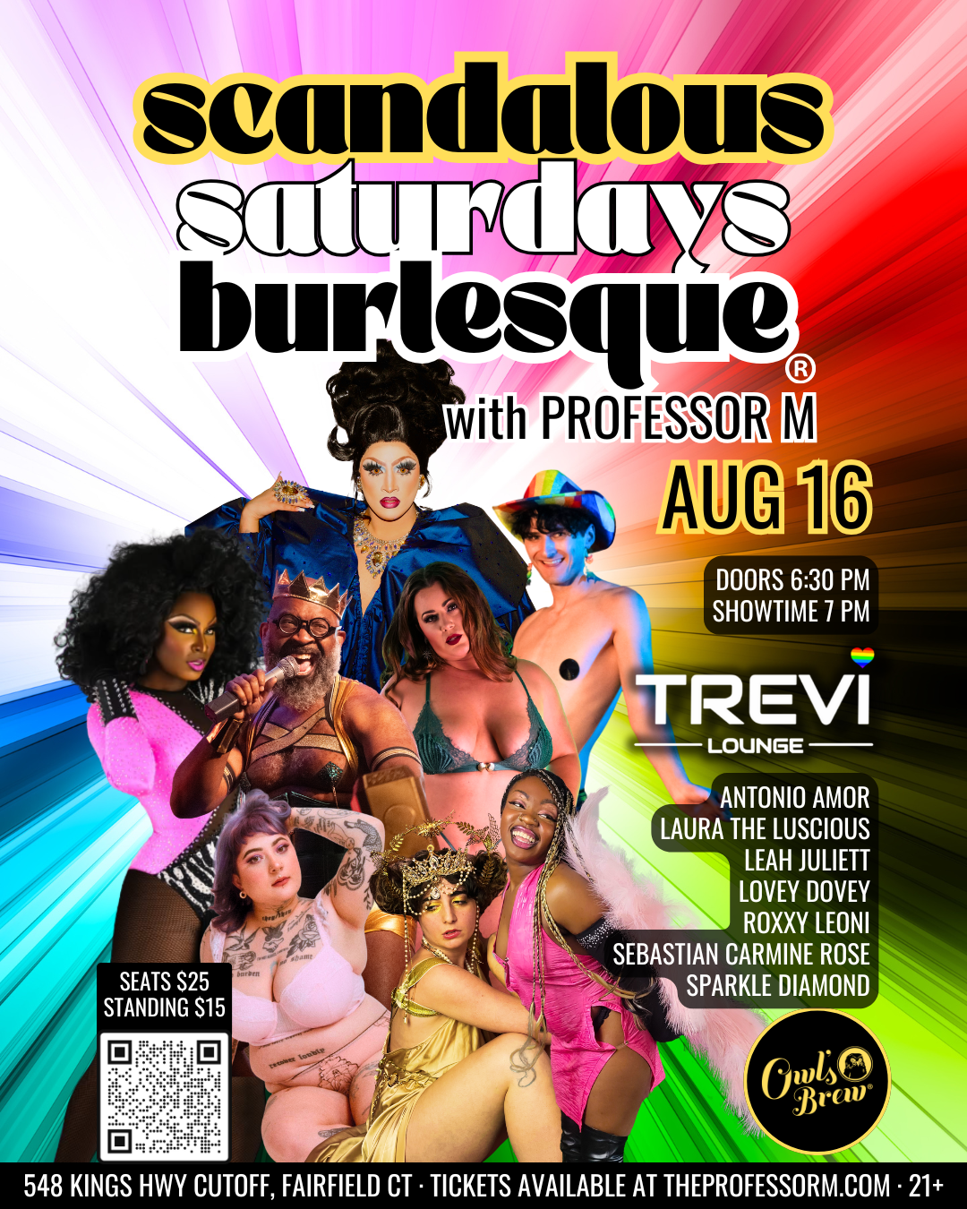 Campaign cover image for Scandalous Saturdays Burlesque (August 16, 2025 @ 7 PM)