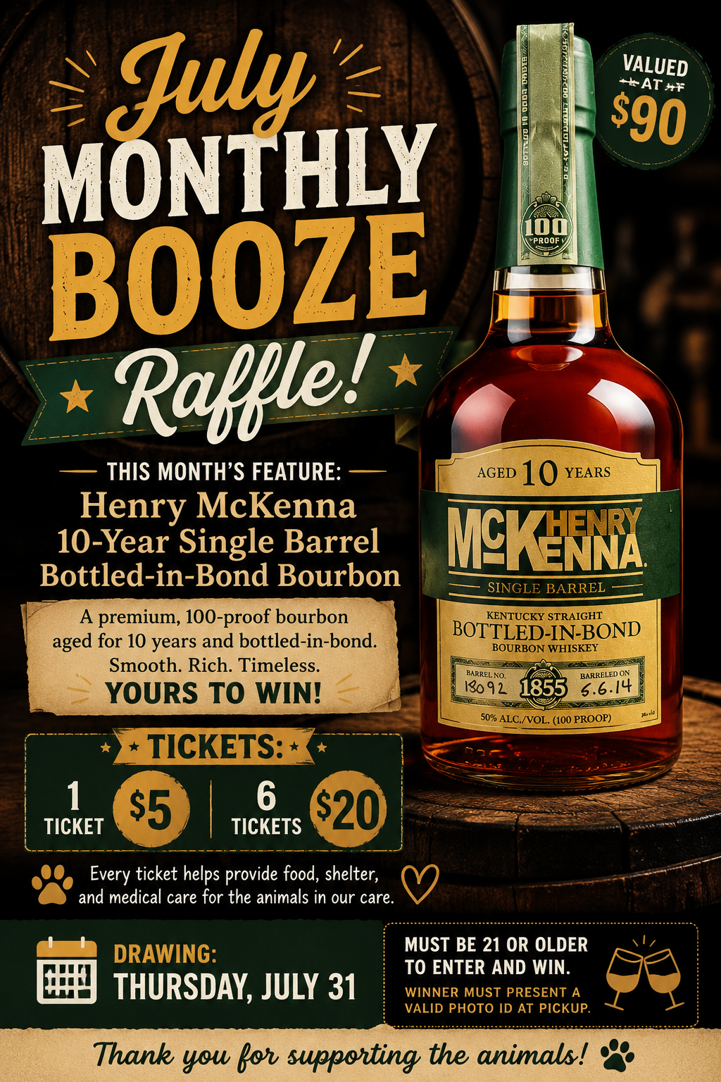 Campaign cover image for July Monthly Booze Raffle