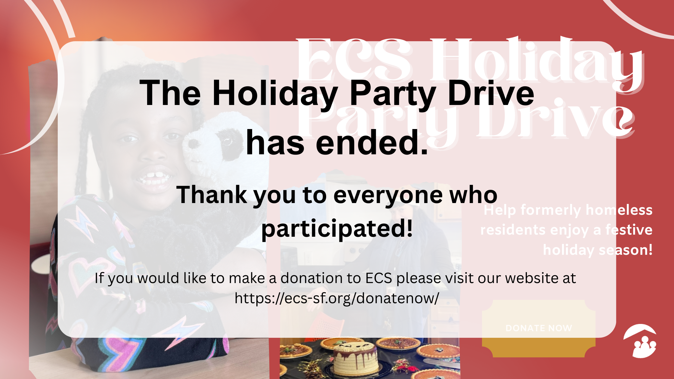 Campaign cover image for ECS' Annual Holiday Party Drive