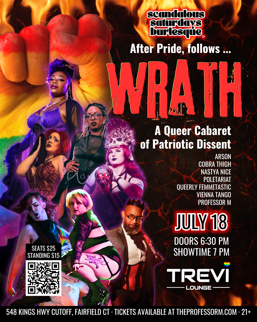 Campaign cover image for Scandalous Saturdays Burlesque: Wrath (July 18, 2026 @ 7 PM)