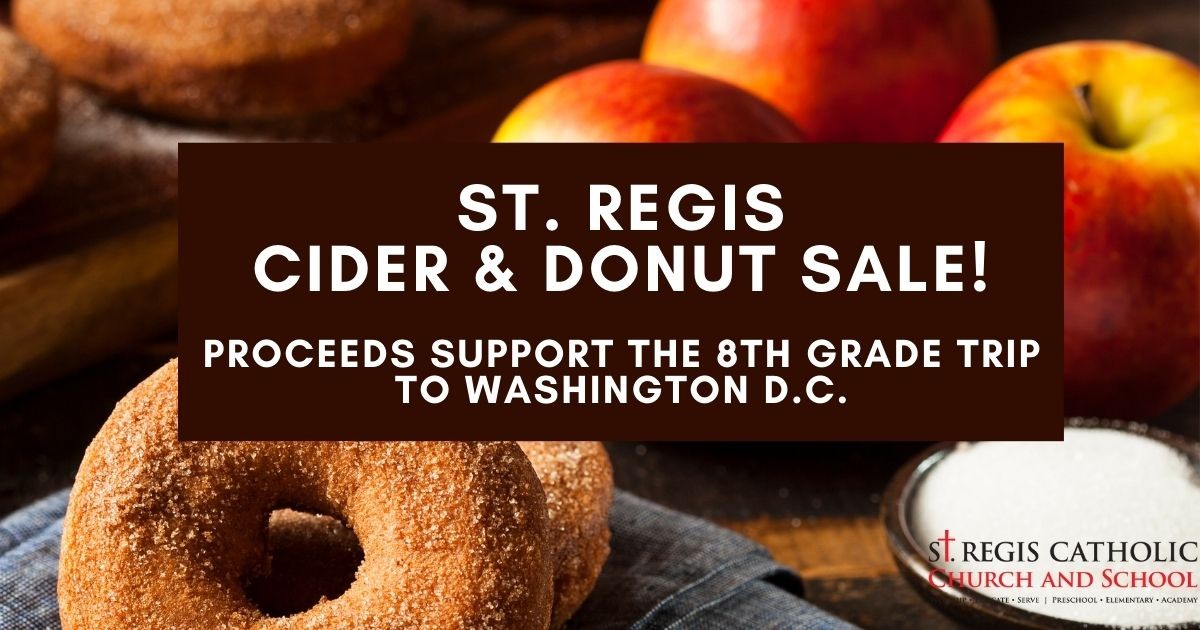 Campaign cover image for St. Regis Cider & Donut Sale (8th Grade Fundraiser)