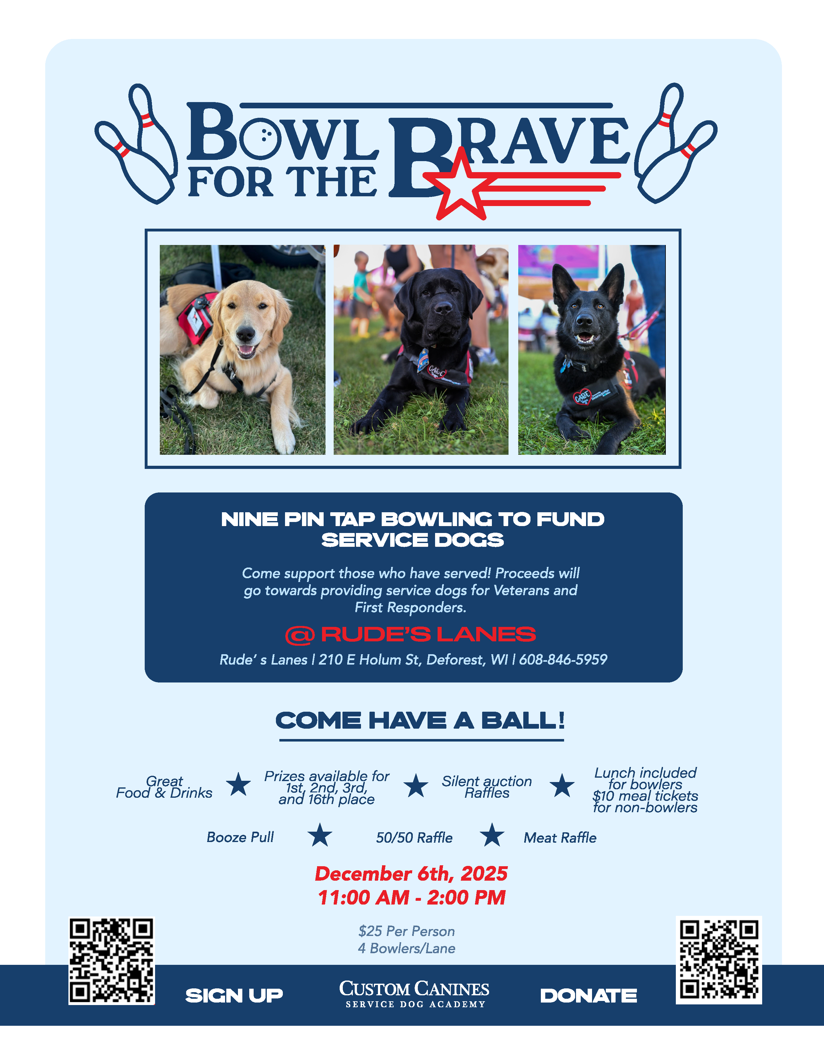 Campaign cover image for Bowl for the Brave @ Rude's Lanes