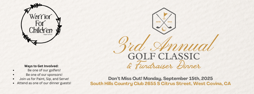 Campaign cover image for 3rd Annual Warrior for Children Golf Classic & Fundraiser