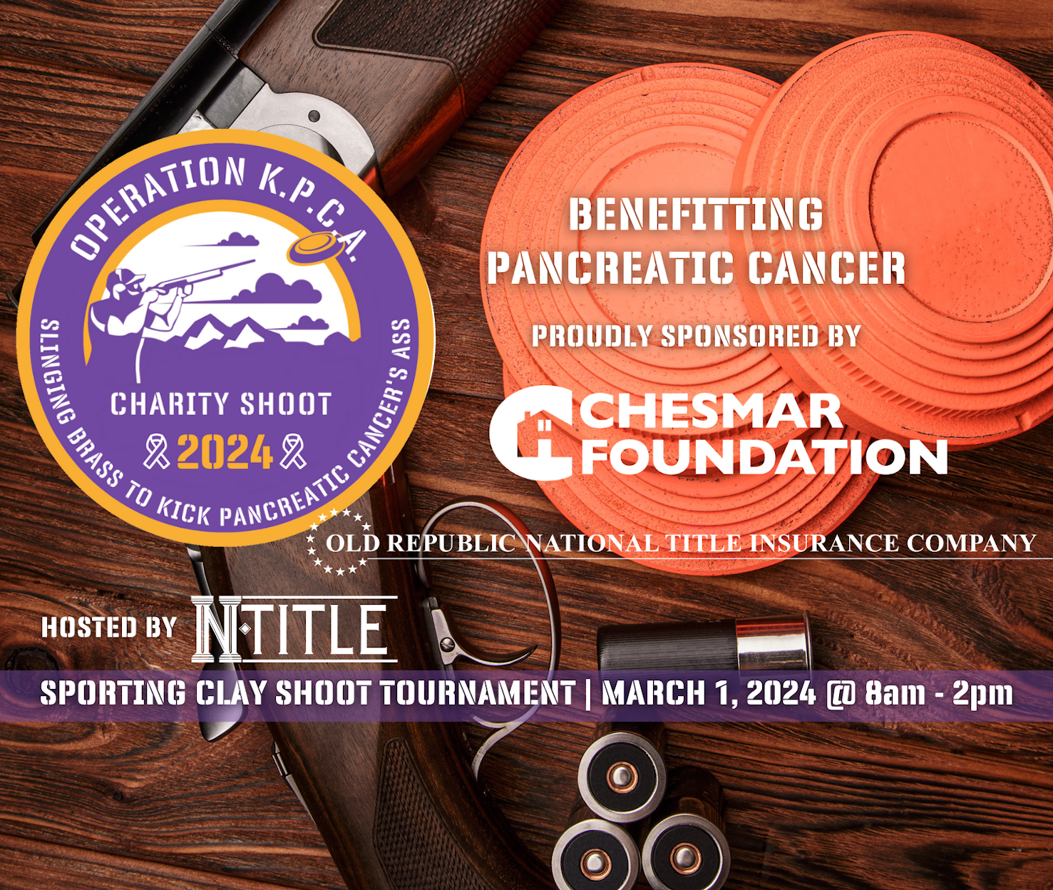 Campaign cover image for Operation K.P.C.A. Charity Clay Shoot 2024 Benefitting Pancreatic Cancer - Presented by Chesmar Foundation and Old Republic National Title