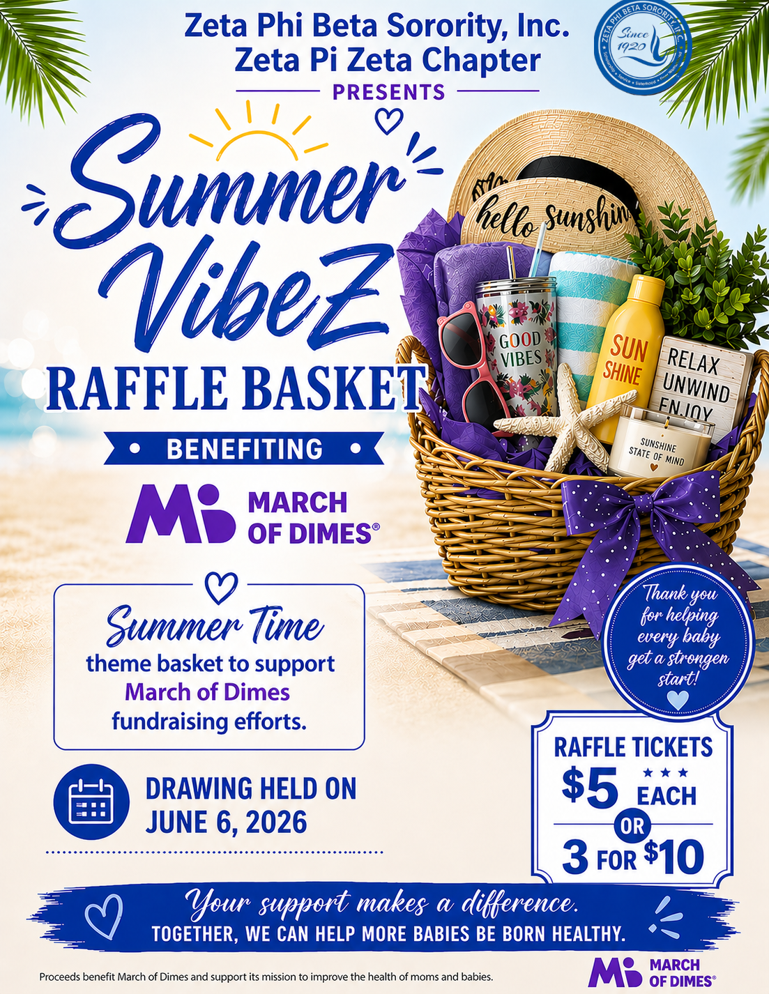 Campaign cover image for Summer VibeZ Basket Raffle