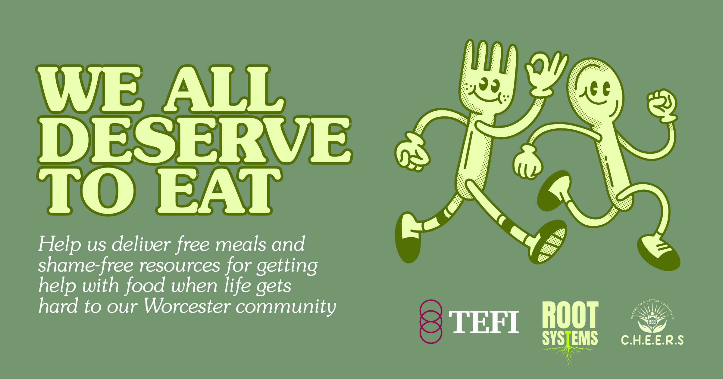 Campaign cover image for We All Deserve To Eat: Free meals and resources for anyone who needs it at Worcester Out To Lunch