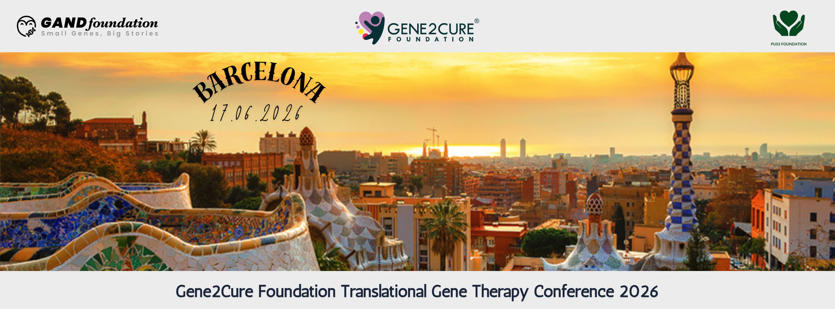 Campaign cover image for Gene2Cure Foundation Translational Gene Therapy Conference 2026 (PUS3 and GAND syndrome)