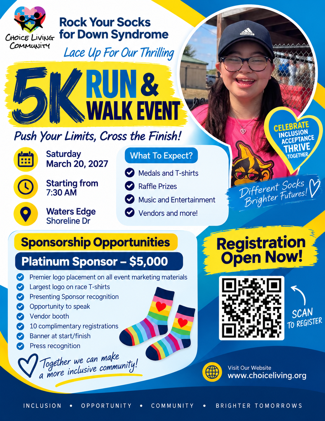 Campaign cover image for 2027 Rock Your Socks for Down Syndrome Run