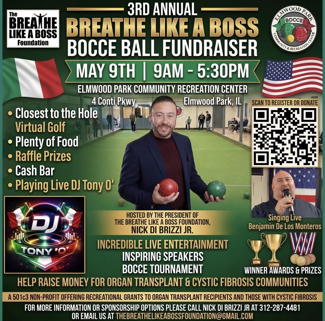 Campaign cover image for THE BREATHE LIKE A BOSS FOUNDATION BOCCE BALL TOURNAMENT/FUNDRAISER