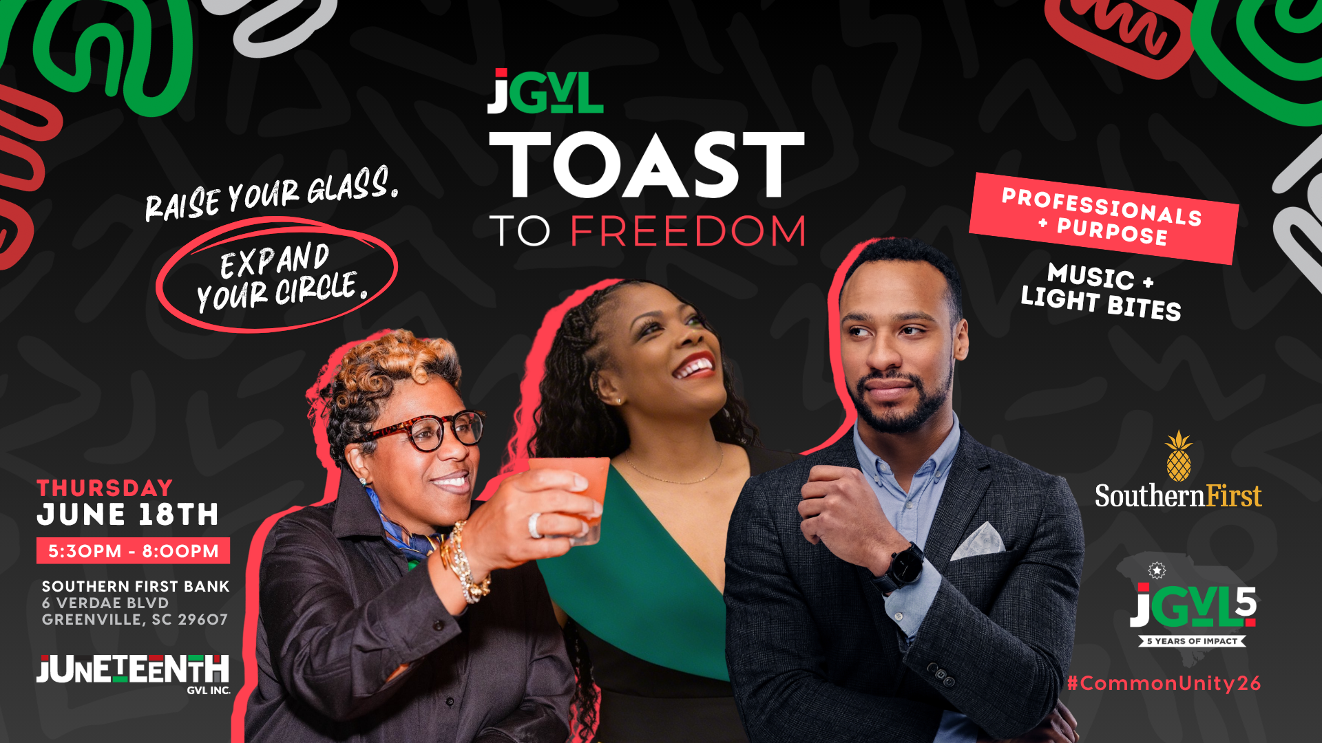 Campaign cover image for Juneteenth GVL A Toast to Freedom