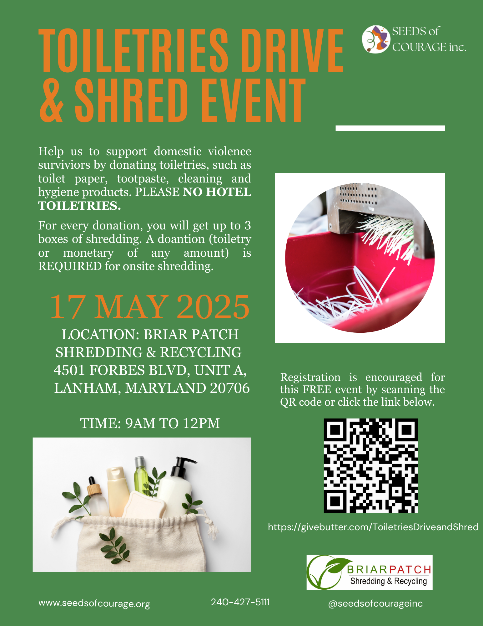 Campaign cover image for 2nd Annual Toiletries Drive & Shred Event