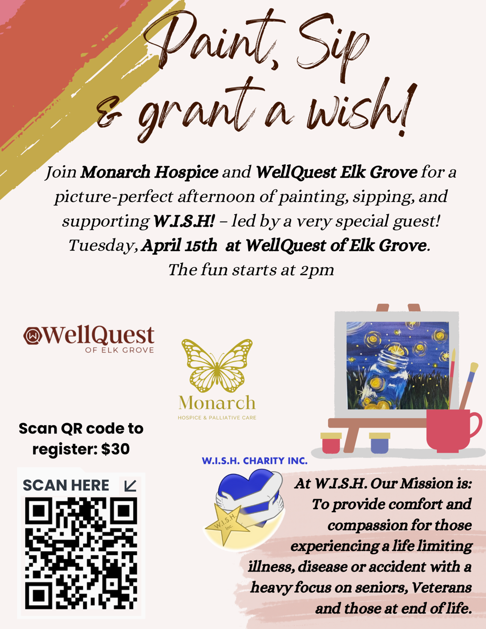 Campaign cover image for Paint, Sip and Grant a Wish