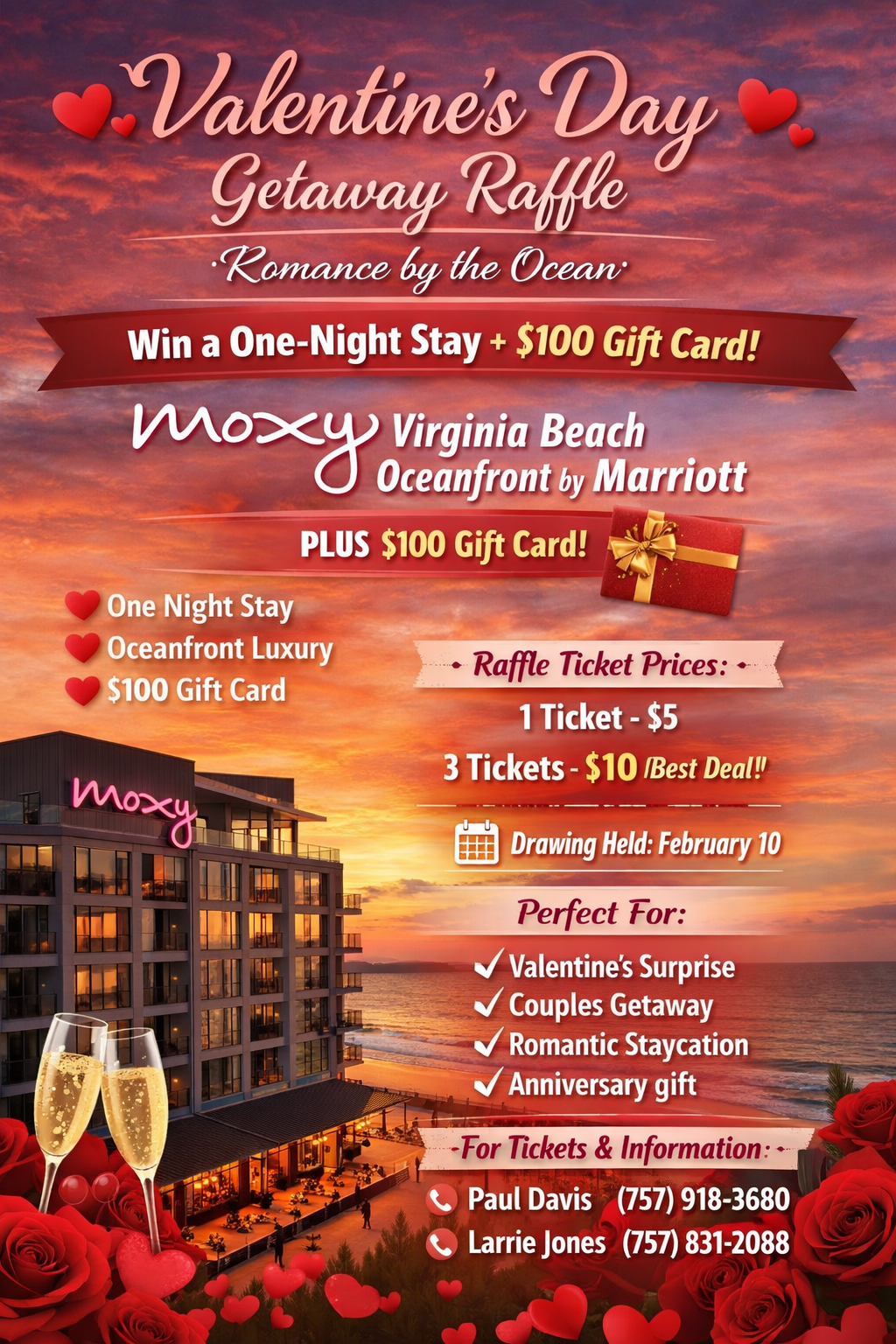 Campaign cover image for Paul Davis 4 King Valentine’s Day Getaway Raffle