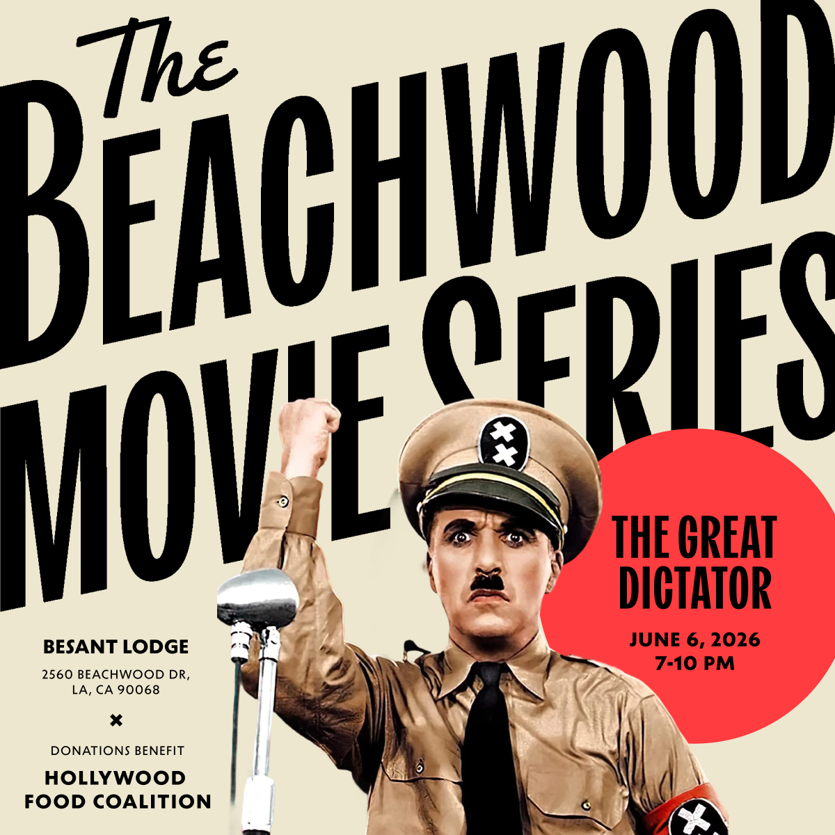 Campaign cover image for Beachwood Movie Series: The Great Dictator