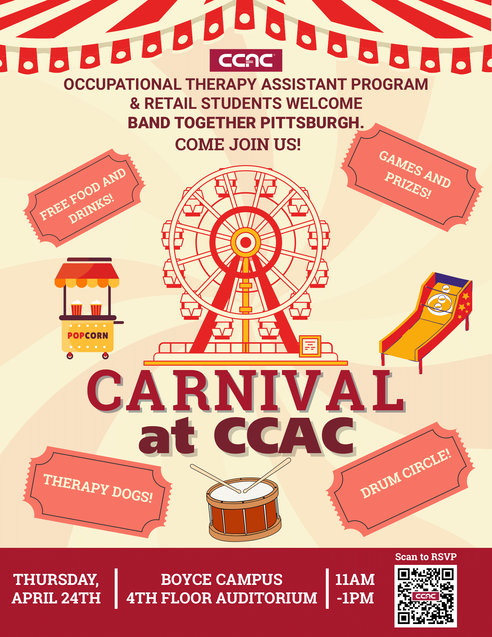 Campaign cover image for 4/24/2025 Carnival & Drum Circle @ CCAC