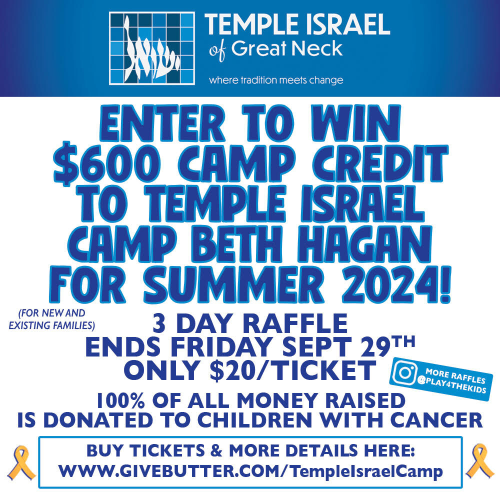 Campaign cover image for TEMPLE ISRAEL OF GREAT NECK BETH HAGAN CAMP $600 CREDIT FOR SUMMER 2024