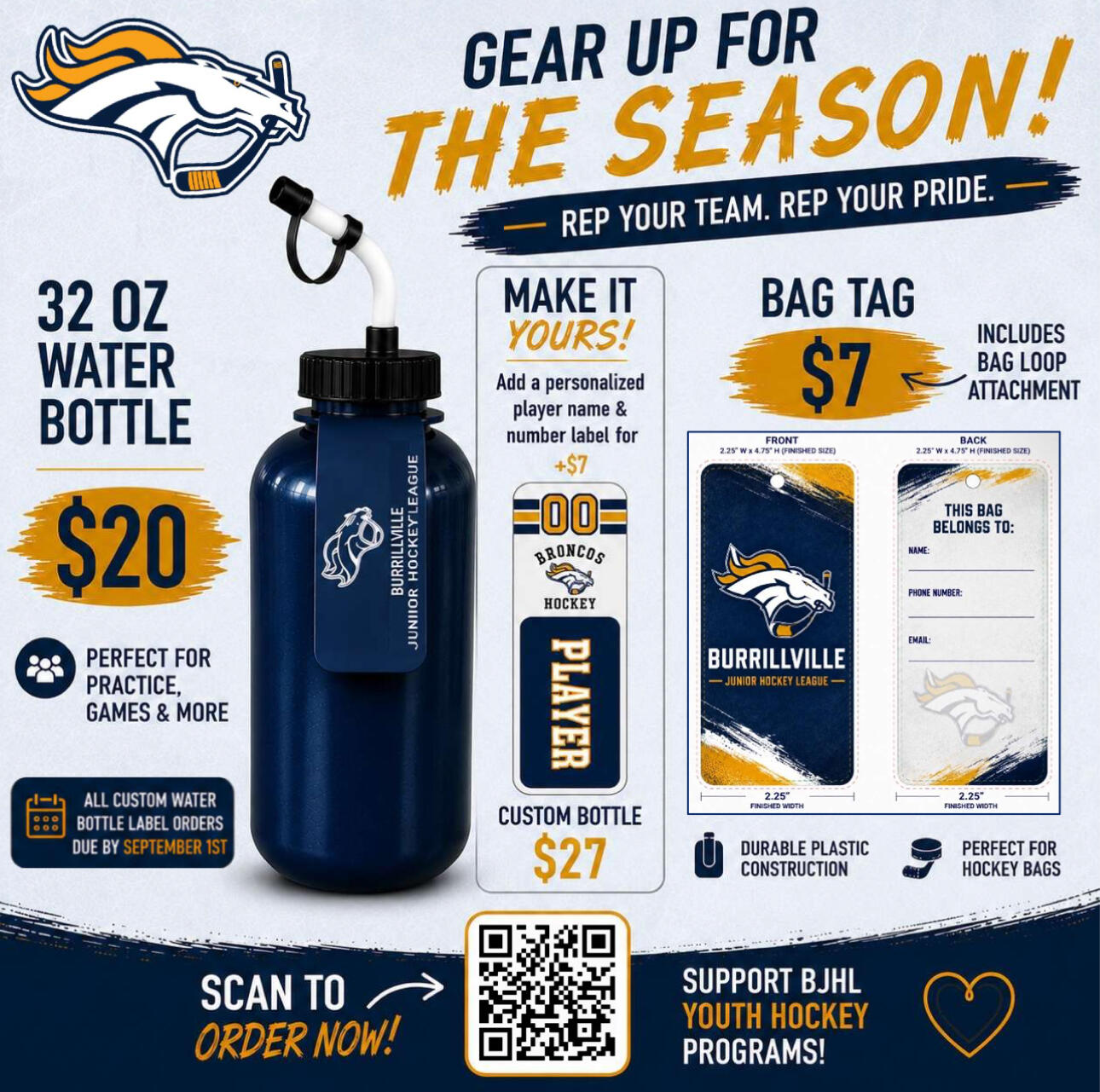Campaign cover image for Bronco Water Bottles and Bag Tags