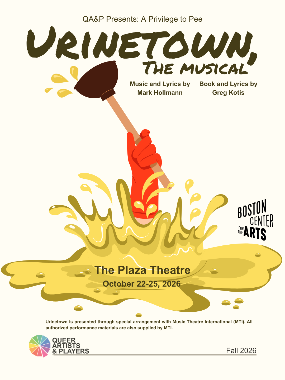 Campaign cover image for QA&P Urinetown the Musical Fundraiser