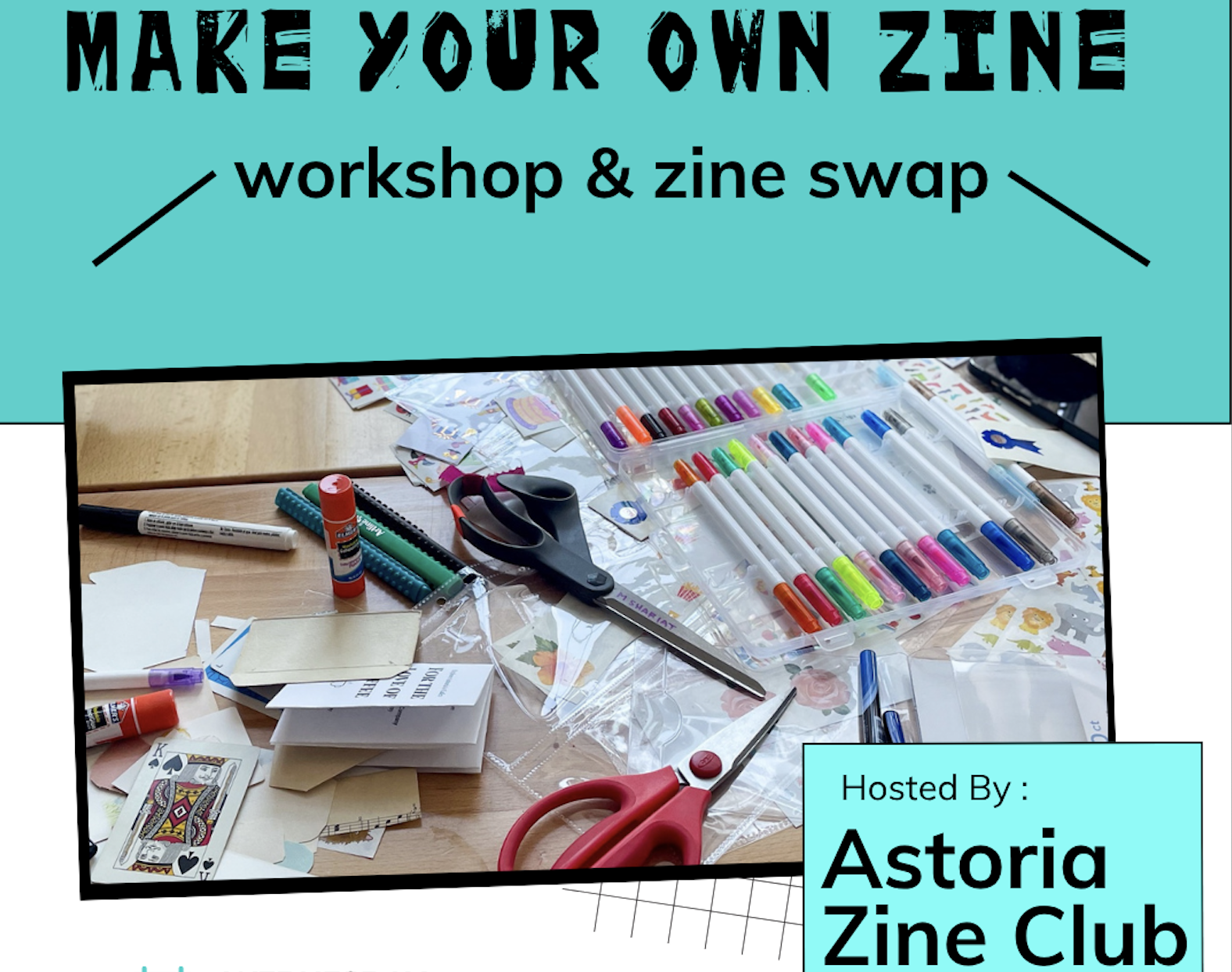 Campaign cover image for Astoria Zine Club Workshop + Zine Swap