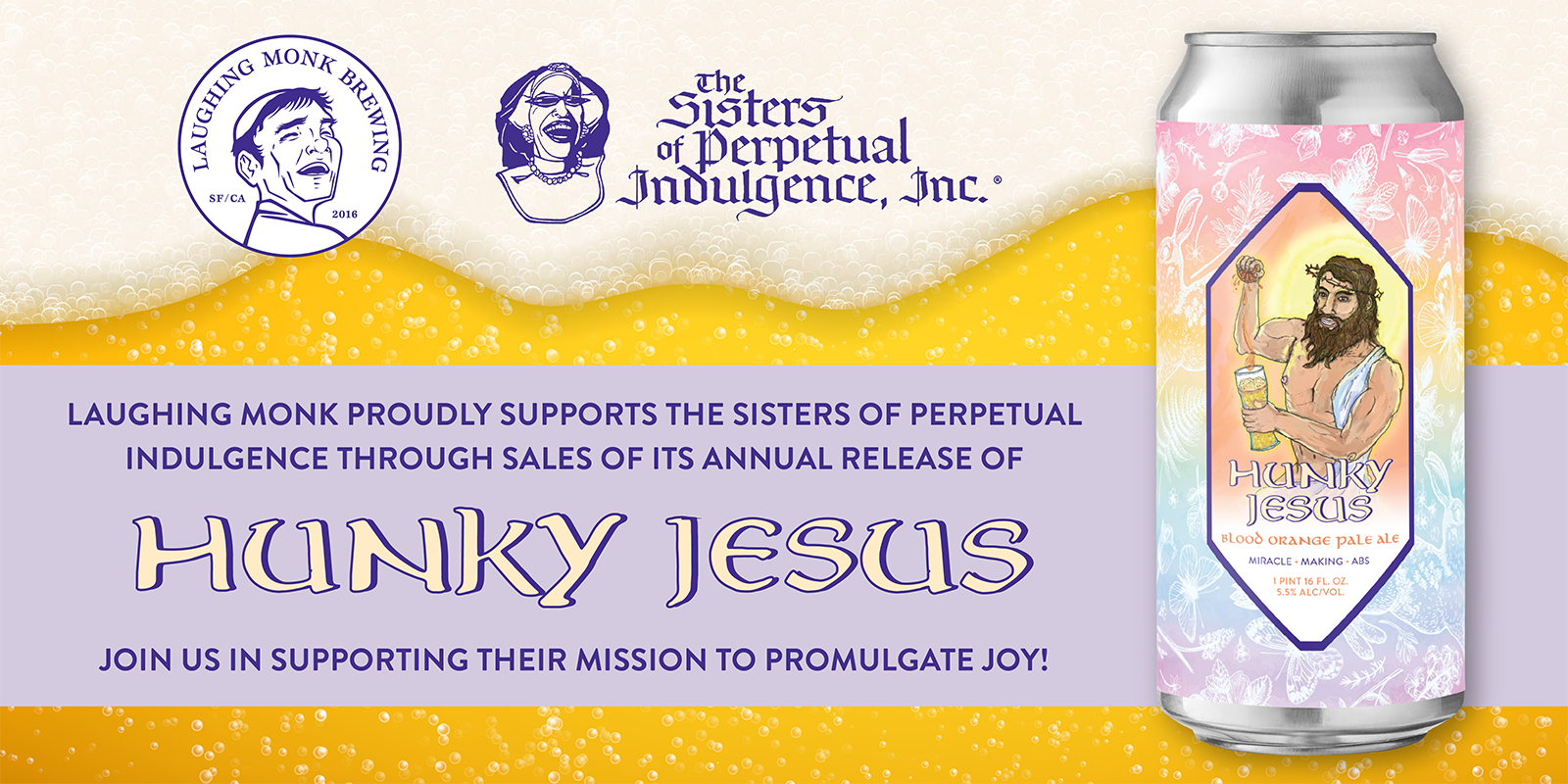 Campaign cover image for Laughing Monk Brewery - Hunky Jesus Campaign