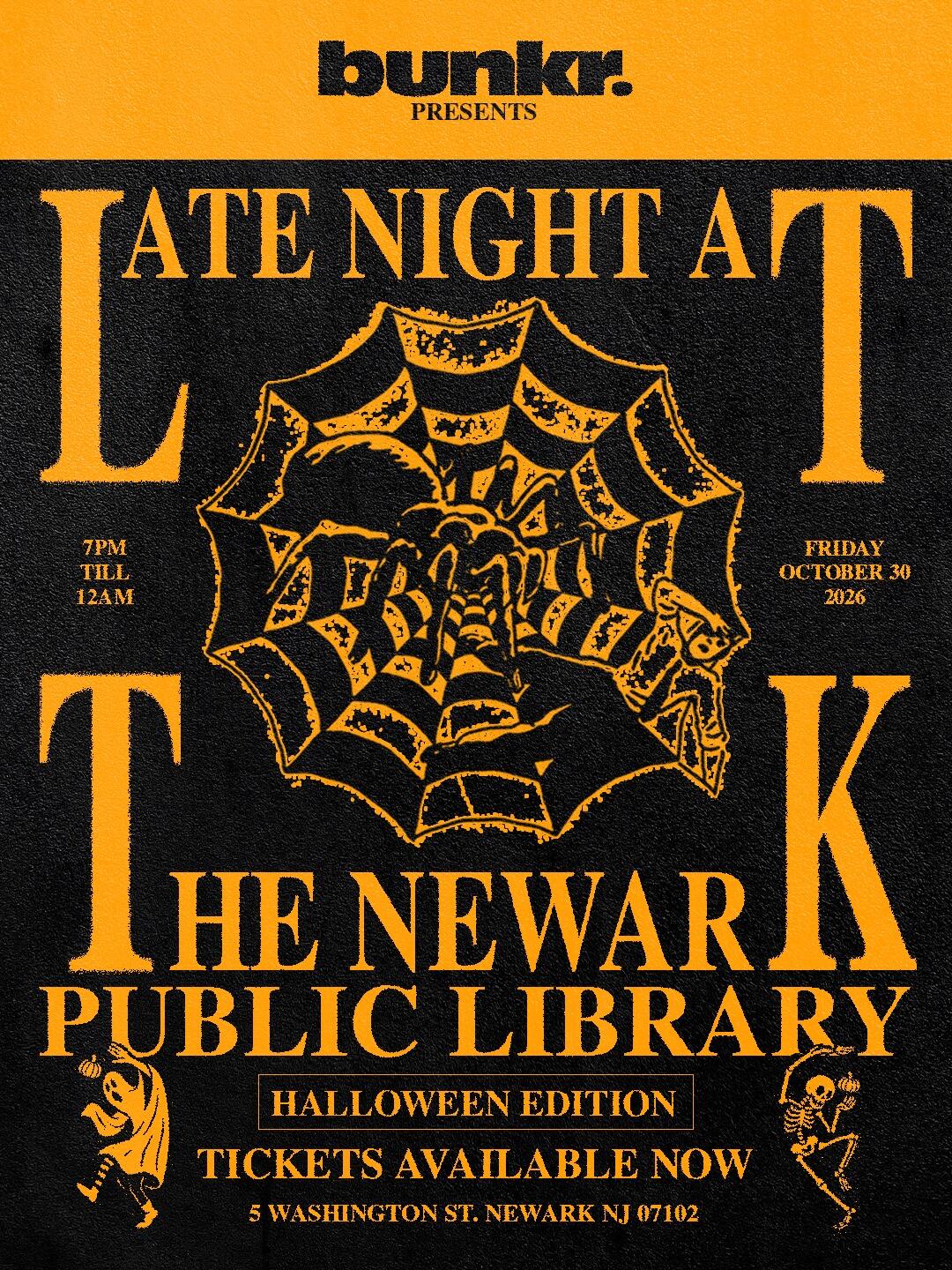 Campaign cover image for LATE NIGHT AT THE NEWARK PUBLIC LIBRARY: HALLOWEEN EDITION