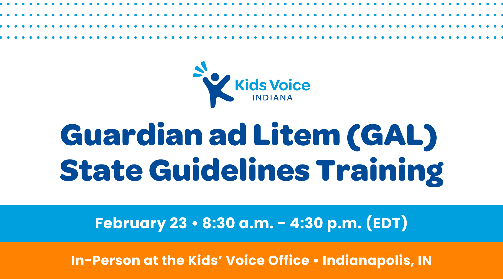 Campaign cover image for Guardian ad Litem State Guidelines Training | In-Person | February 23, 2026